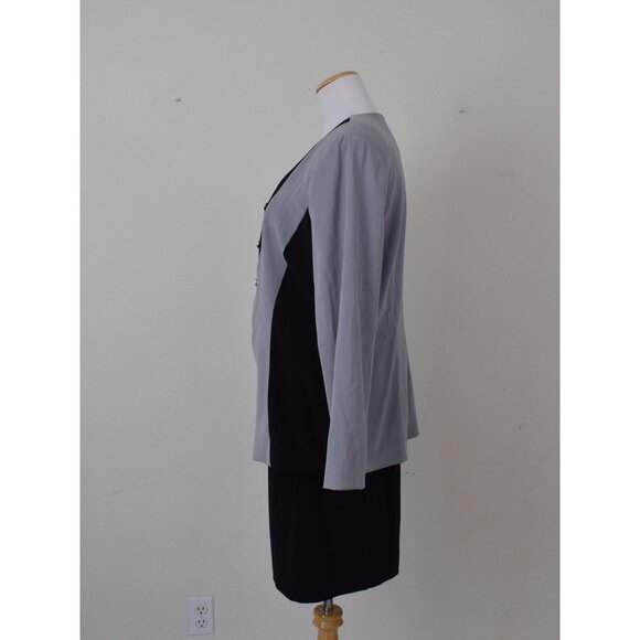 Vintage‎ Black Polyester 2 pc Skirt + Jacket Set - Picture 3 of 10